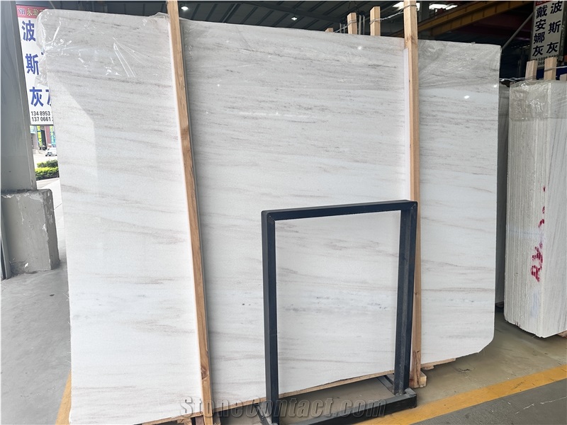 Eurasian White Marble Slab Polished Wall Tiles