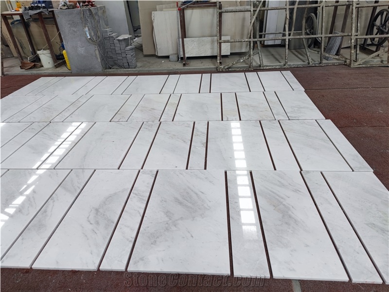 Glorious White Marble Stone Slab For Interior Floor Tiles