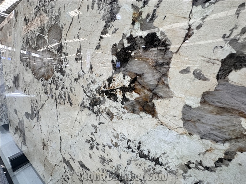 Luxury Brazil Pandora White Granite Slabs For Wall