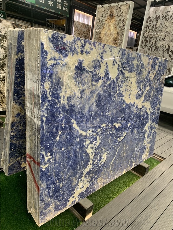 Luxury Polished Bolivia Sodalite Blue Granite Slabs
