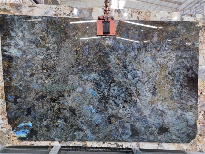 Natural Polished Lemurian Labradorite Blue Granite Slabs