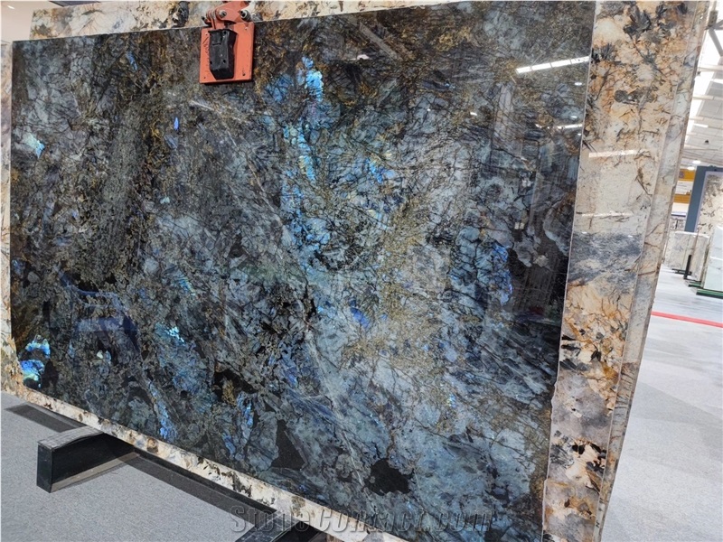 Natural Polished Lemurian Labradorite Blue Granite Slabs