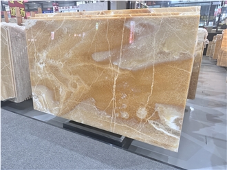 Orange Jade Bubble Onyx Slabs For Wall Panels