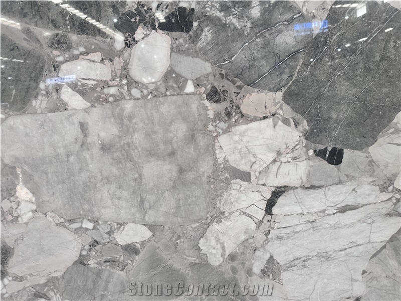 Oreo Grey Marble Slabs For Flooring Use