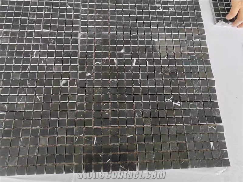 Oriental Black Marble Mosaic Tiles