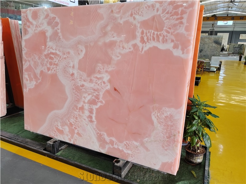 Pink Onyx Backsplash Tiles