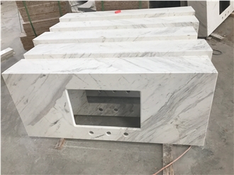 Volakas Marble Bathroom Vanity Tops For Commercial Project