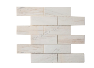 Valenino White Marble Mosaic Subway Tiles