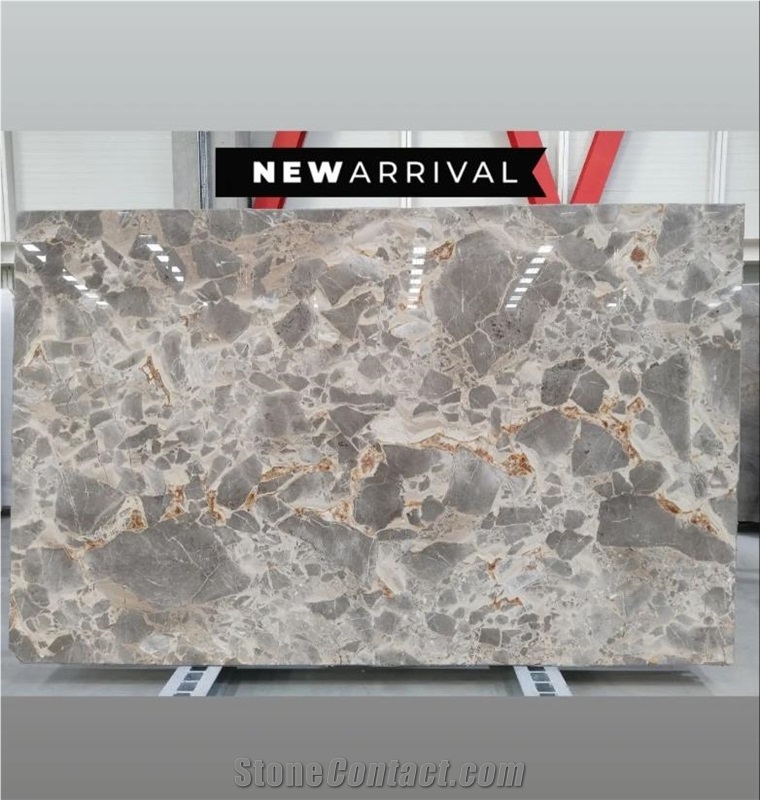 New MCD Caramel Grey Marble Slabs