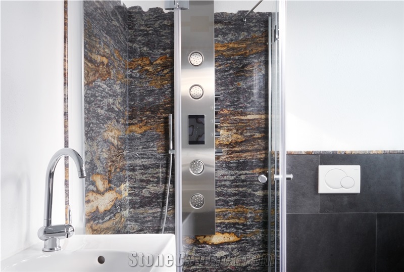 Nero Assoluto Afrika Granite Bathroom & Shower Design