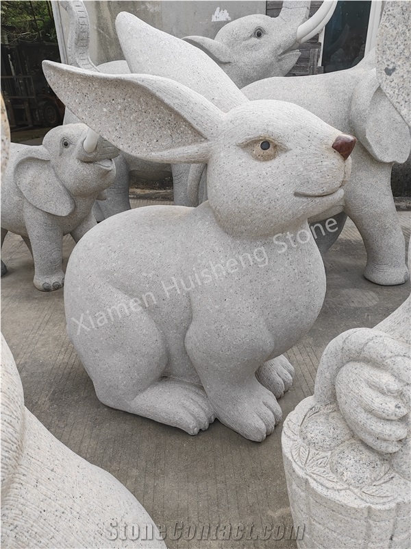 Gray Granite Animal Sculpture