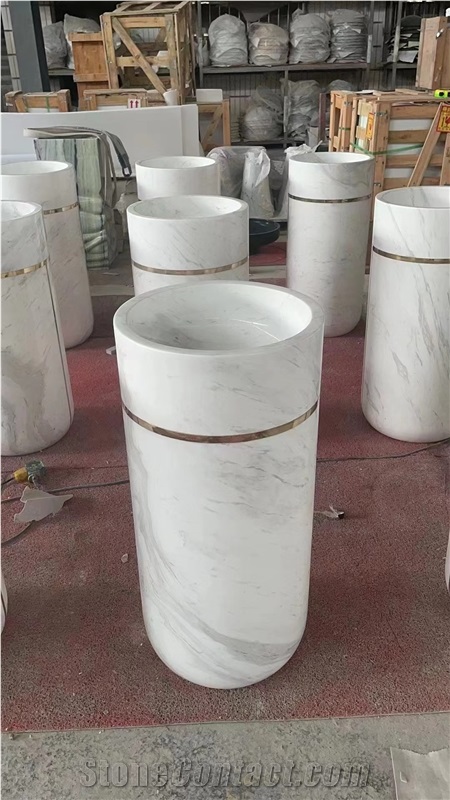 High Quality Manufacturer Marble Mosaic Pedestal Wash Basin