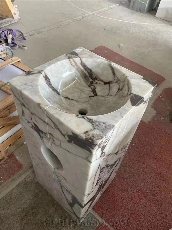 Pietra Gray Marble Rectangle Sink With Natural Outer Finish