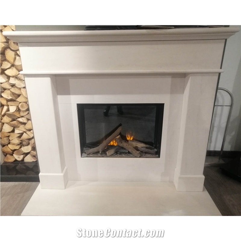 Wholesale Cheaper Turkey White Limestone Fireplace Hearth