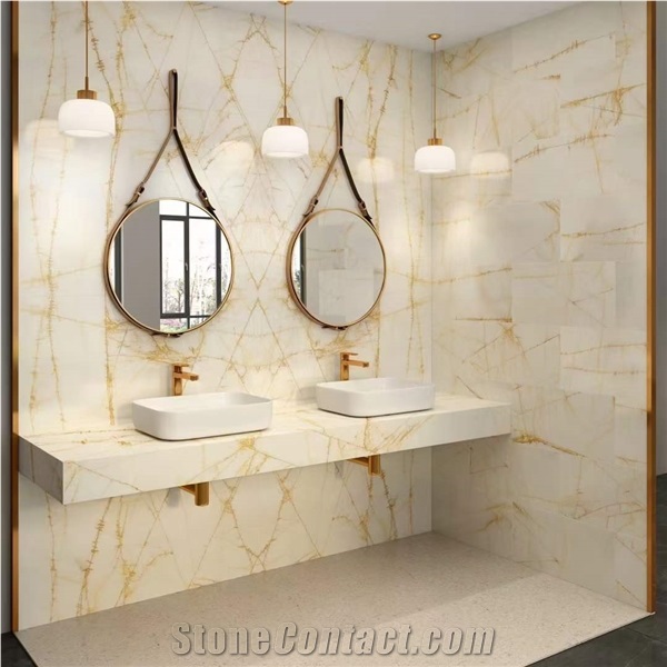 Athena Gold Marble Slab  Tiles