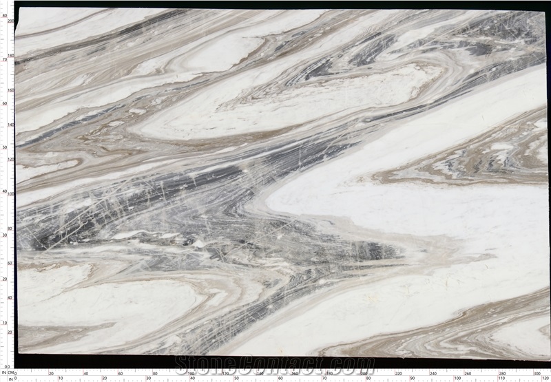 Cloudy White Marble Slabs
