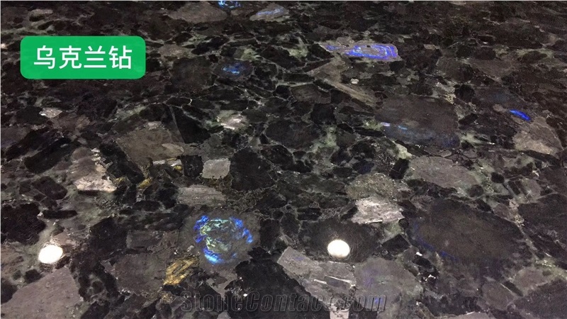 Ukrainian Diamond Black Granite Slabs