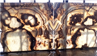 Bookmatched Onyx Slabs, Mexico Brown Onyx