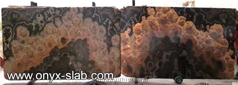 Bookmatched Onyx Slabs, Mexico Brown Onyx