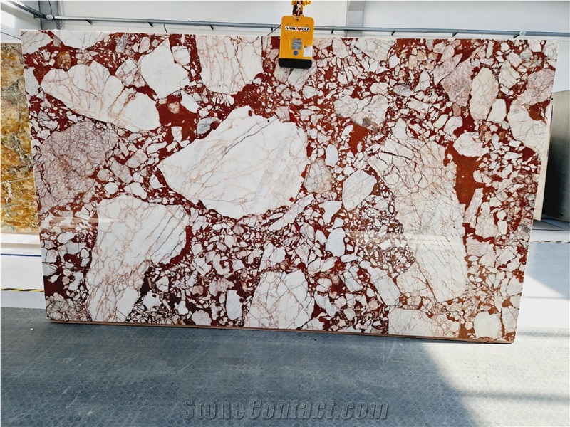 Calacatta Red Slabs Tiles from Italy - StoneContact.com