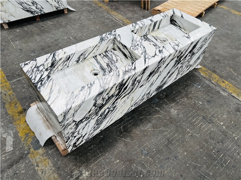 Calacatta Viola Marble Vanity Bathroom Sink