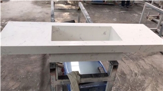 Carrara White Quartz Vanity Top Bathroom Countertop