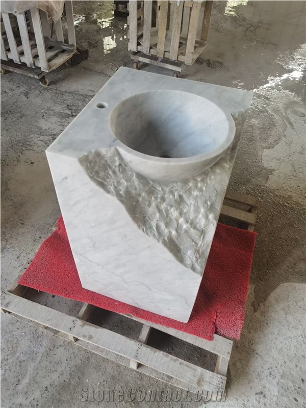 Bathroom Freestanding Marble Pedestal Sink