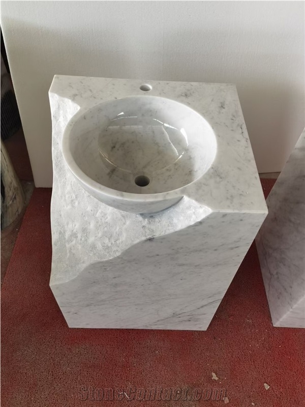 Bathroom Freestanding Marble Pedestal Sink