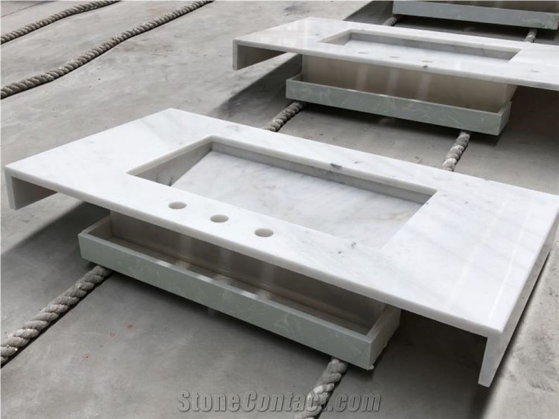 Carrara White Marble Countertop Vanity Top Bathroom