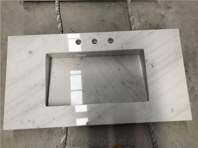 Carrara White Marble Countertop Vanity Top Bathroom