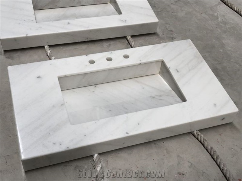Carrara White Marble Countertop Vanity Top Bathroom