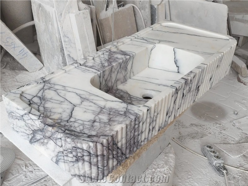 Lilac Marble Solid Sink