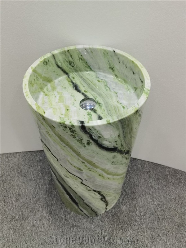 Round Verde Green Marble Sink