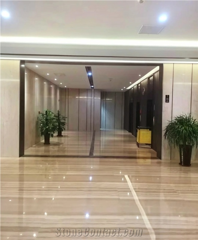 Wood Design Polished Serpeggiante Marble Slab For Tiles