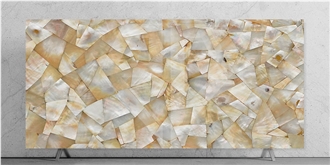 Golden MOP Semiprecious Stone Slabs