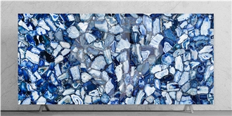 Indian Blue Agate Semiprecious Stone Slabs
