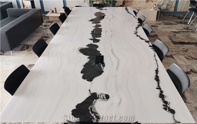 Panda White Marble Table Top