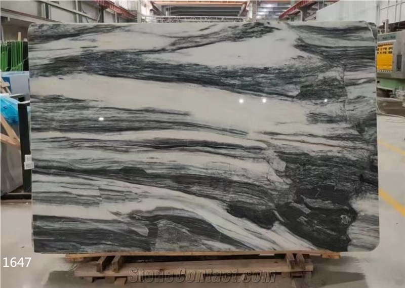 China Blue Danube Marble Slabs Cipollino Stone Floor Use