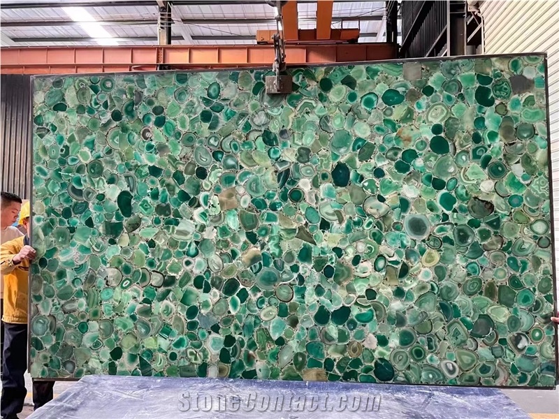 Green Agate Semiprecious Stone Slabs
