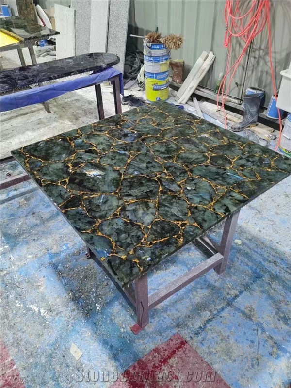 Labradorite Blue Gemstone Table Top