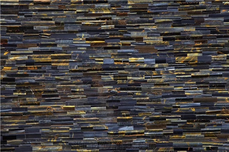 Tiger Eye Blue Semiprecious Stone Panels