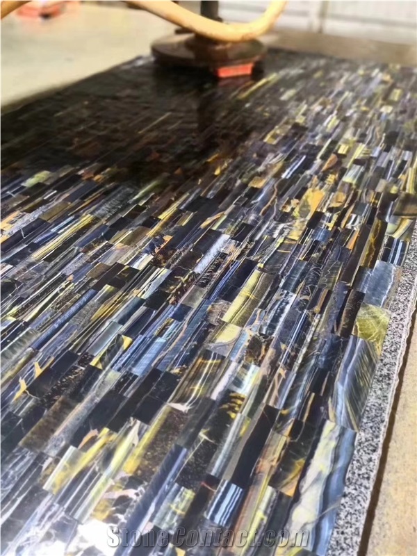 Tiger Eye Blue Semiprecious Stone Panels