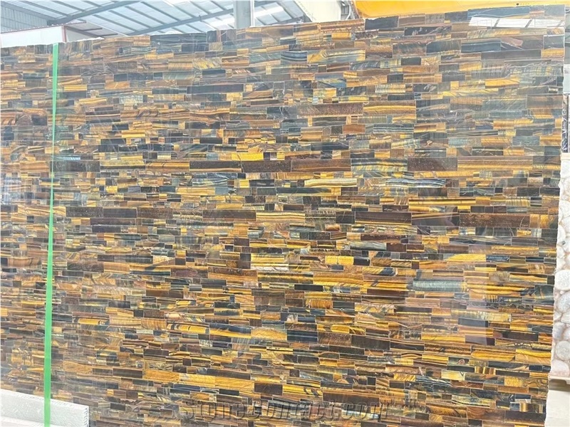 Tiger Eye Yellow Blue Semiprecious Stone Slabs