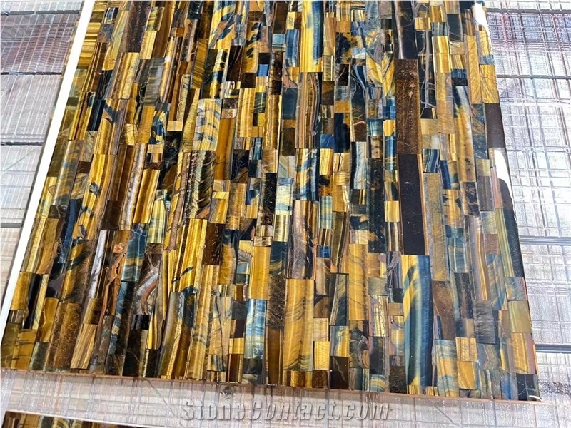 Tiger Eye Yellow Blue Semiprecious Stone Slabs
