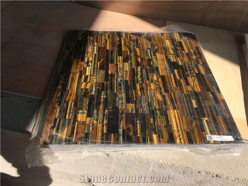 Tiger Eye Yellow Blue Semiprecious Stone Slabs