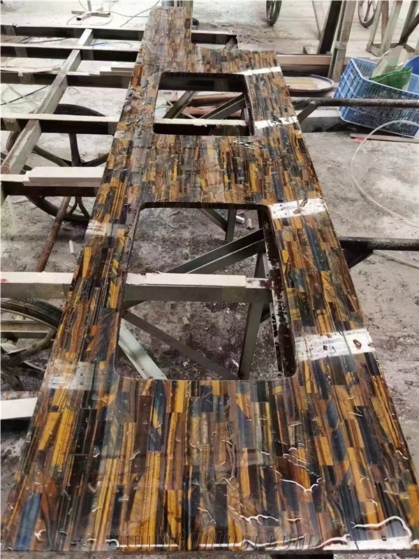Tiger Eye Yellow Blue Semiprecious Stone Slabs