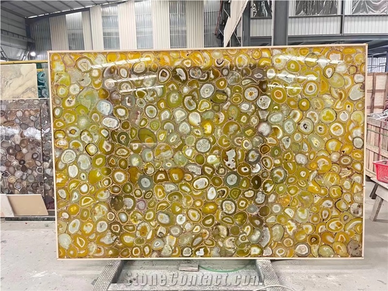 Yellow Agate Natural Semiprecious Stone Slabs