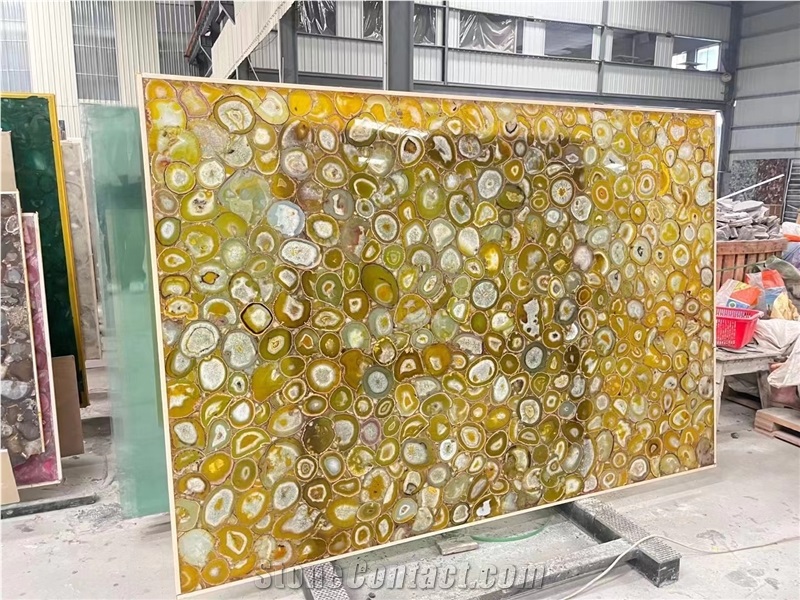 Yellow Agate Natural Semiprecious Stone Slabs