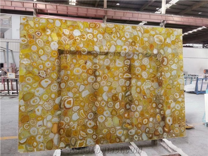 Yellow Agate Natural Semiprecious Stone Slabs