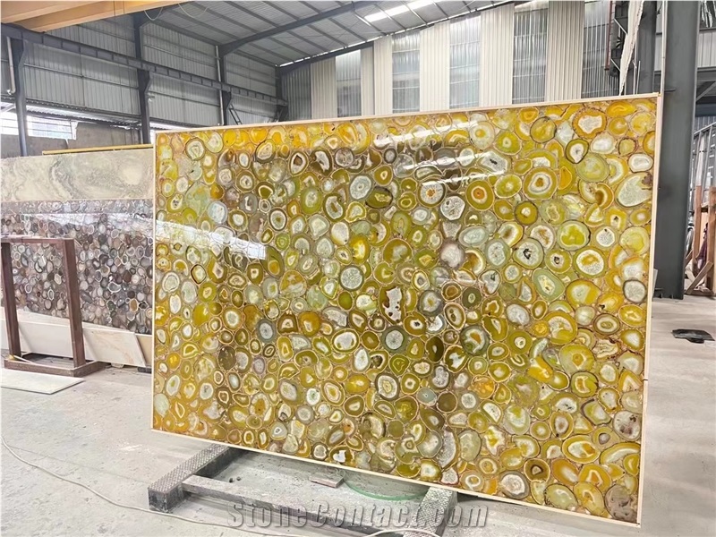 Yellow Agate Natural Semiprecious Stone Slabs